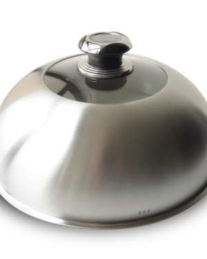 Stainless steel griddle basting dome with thermometer – Le Marquier