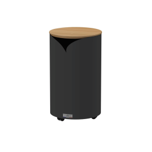 Coffre à granules Volute rond avec couvercle en bambou – Le Marquier