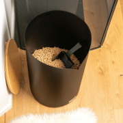 Coffre à granules Volute rond avec couvercle en bambou – Le Marquier